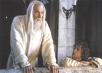 Ian McKellen y Billy Boyd, en una escena de la tercera parte de  El señor de los anillos .