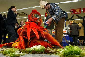 Protesta contra los alimentos transgénicos en un 'super'