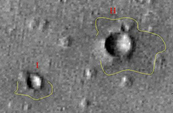 Fotografía de la zona de Marte donde debió de caer la  Beagle2. 