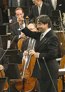 Riccardo Muti, durante un ensayo con la Filarmónica de Viena.