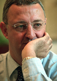 Jesús Caldera, ayer, durante la entrevista.