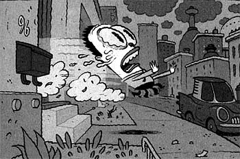 Viñeta creada por el dibujante Dave Cooper que aparece en el número 8 de la revista  NSLM. 