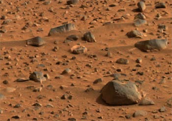 Detalle de la superficie de Marte observada por el  Spirit. 