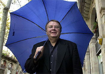 El alemán Wilhem Genazino en Barcelona, con motivo de la presentación de 'Un paraguas para ese día'.