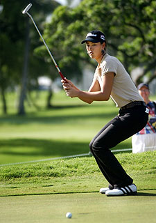 Un fallo de Michelle Wie con el  putter   en la jornada del jueves. 