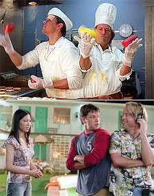 Matt Damon, Greg Kinnear y Wen Yann Shih en  Pegado a ti. 