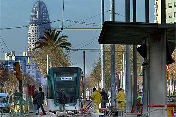El tranvía del Fòrum ya está en Poblenou
