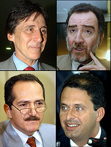 De izquierda a derecha y de arriba a abajo, los nuevos ministros de Brasil, Eunicio Oliveira, Patrus Ananias, Aldo Rebelo y Eduardo Campo.