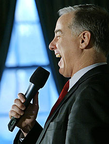 El candidato Howard Dean hace campaña en New Hampshire.