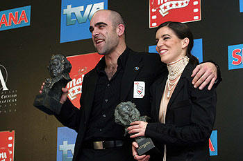 Luis Tosar y Laia Marull, anoche durante la gala de los Goya.