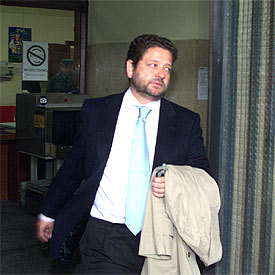 Juan Manuel López Benjumea, ayer en los juzgados de Sevilla.