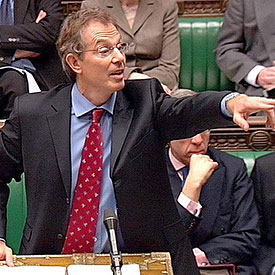 El primer ministro británico, Tony Blair, ayer en el debate de la Cámara de los Comunes.rnrn EFE