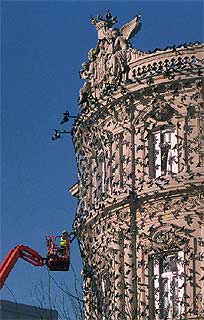 Alfred Hitchcock, en la plaza de Cibeles
