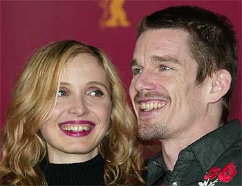 Julie Delpy y Ethan Hawke, protagonistas de  Before Sunset,  ayer en Berlín.