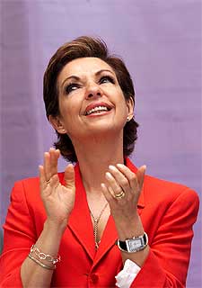 Marta Sahagún, esposa de Vicente Fox, en un acto público el 4 de febrero.