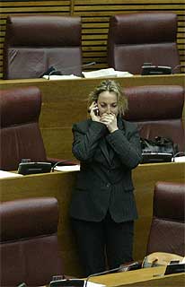 Asunción Quinzá, ayer, en el hemiciclo de las Cortes.