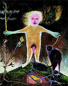 'Personatge amb gat' (1946), de Tàpies.