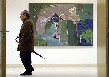 Uno de los lienzos de Mieg que se exponen en el Centro Cultural Montehermoso.