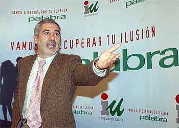 Gaspar Llamazares, ayer, en la sede federal de Izquierda Unida.