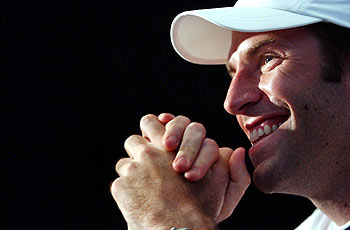 Greg Rusedski, durante una conferencia de prensa en enero pasado.