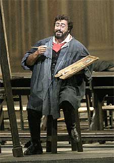 Luciano Pavarotti, el sábado pasado durante su primera función de la ópera  Tosca  en el Metropolitan de Nueva York.