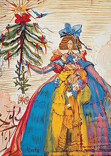 Felicitación de Dalí en la Navidad de 1961  (La infanta).   