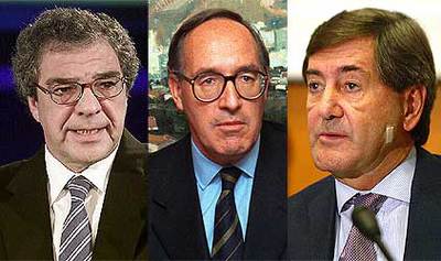 César Alierta, presidente de Telefónica; Manuel Pizarro, presidente de Endesa, y Alfonso Cortina, presidente de Repsol.