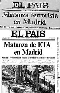 El CAMBIO DE TITULARES EN LA PORTADA DEL 11-M.