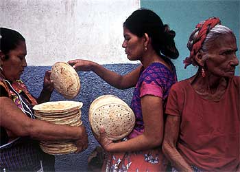 Fotografía  Vendedoras de tortillas,  en Juchitán, México, 1996, de David Alan Harvey