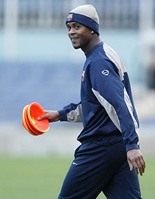 Kluivert, durante un entrenamiento.