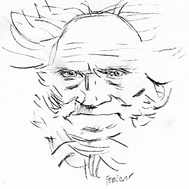 Arthur Schopenhauer visto por Tullio Pericoli.