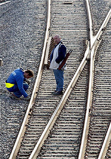 Control de vías ferroviarias cerca de Toulouse.