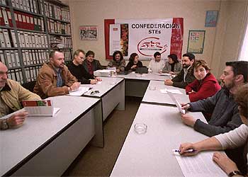 Reunión en Madrid de profesores del sindicato STES de varias comunidades.