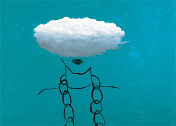 El cuadro  El flujo de la sangre VIII,  acrílico sobre tela, de Susy Gómez (2004).