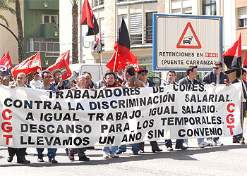 Manifestación de trabajadores de Comes