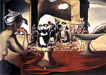 'Mercado de esclavos con aparición del busto invisible de Voltaire', 1940.