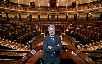 Manuel Marín, presidente del Congreso, en el hemiciclo.