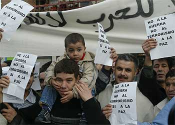 Manifestación contra el terrorismo en Leganés (Madrid) el pasado abril.
