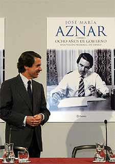 José María Aznar durante la presentación de su libro  Ocho años de Gobierno. 