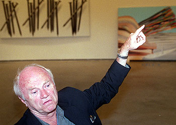 James Rosenquist, ayer, en el Museo Guggenheim Bilbao.