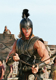 Brad Pitt, en el papel de Aquiles en  Troya .