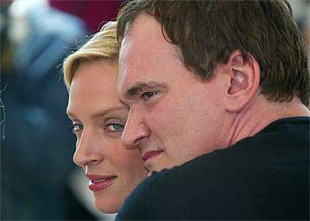 Uma Thurman y Quentin Tarantino, en Cannes.