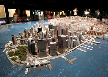 Aspecto de la maqueta de Manhattan que se presenta en la exposición  CiudadesEsquinas. 