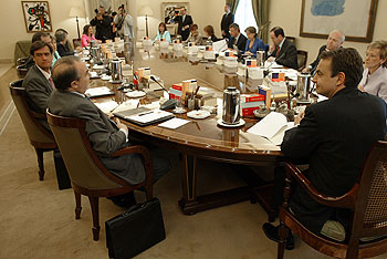 Reunión del Gobierno de José Luis Rodríguez Zapatero en abril pasado.