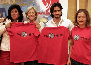 Almudena Grandes, Pilar Bardem, Juan Diego Botto y Mónica Sevil (de izquierda a derecha).rnrn BERNARDO PÉREZ
