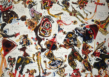 'Cocktail party' (1975), de Antonio Saura.