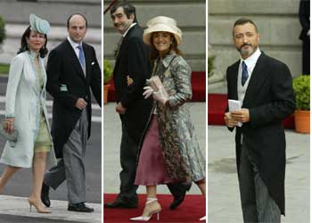La presidenta de Banesto, Ana Patricia Botín, con su esposo. A continuación, los escritores Elvira Lindo y el académico Antonio Muñoz Molina. Finalmente, el también académico Arturo Pérez-Reverte.