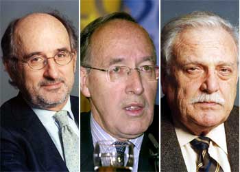 Antoni Brufau, Manuel Pizarro y Ricard Fornesa.