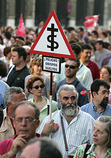 Protesta educativa en Madrid el martes.