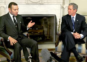 George W. Bush y Mohamed VI, en la Casa Blanca en 2002.
